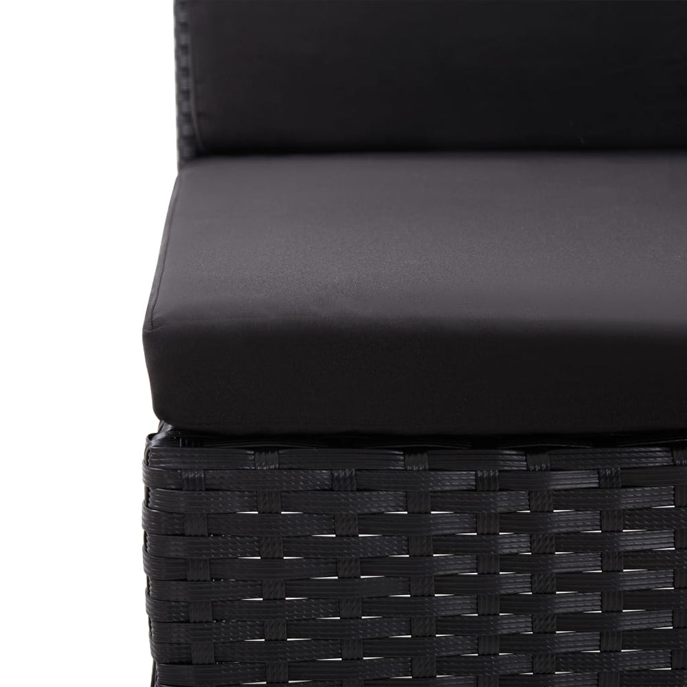 3-delige Loungeset met kussens poly rattan zwart MeubelReus