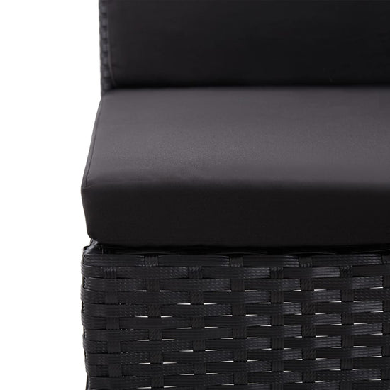 3-delige Loungeset met kussens poly rattan zwart MeubelReus