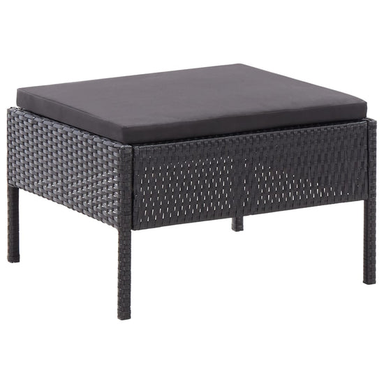 3-delige Loungeset met kussens poly rattan zwart MeubelReus