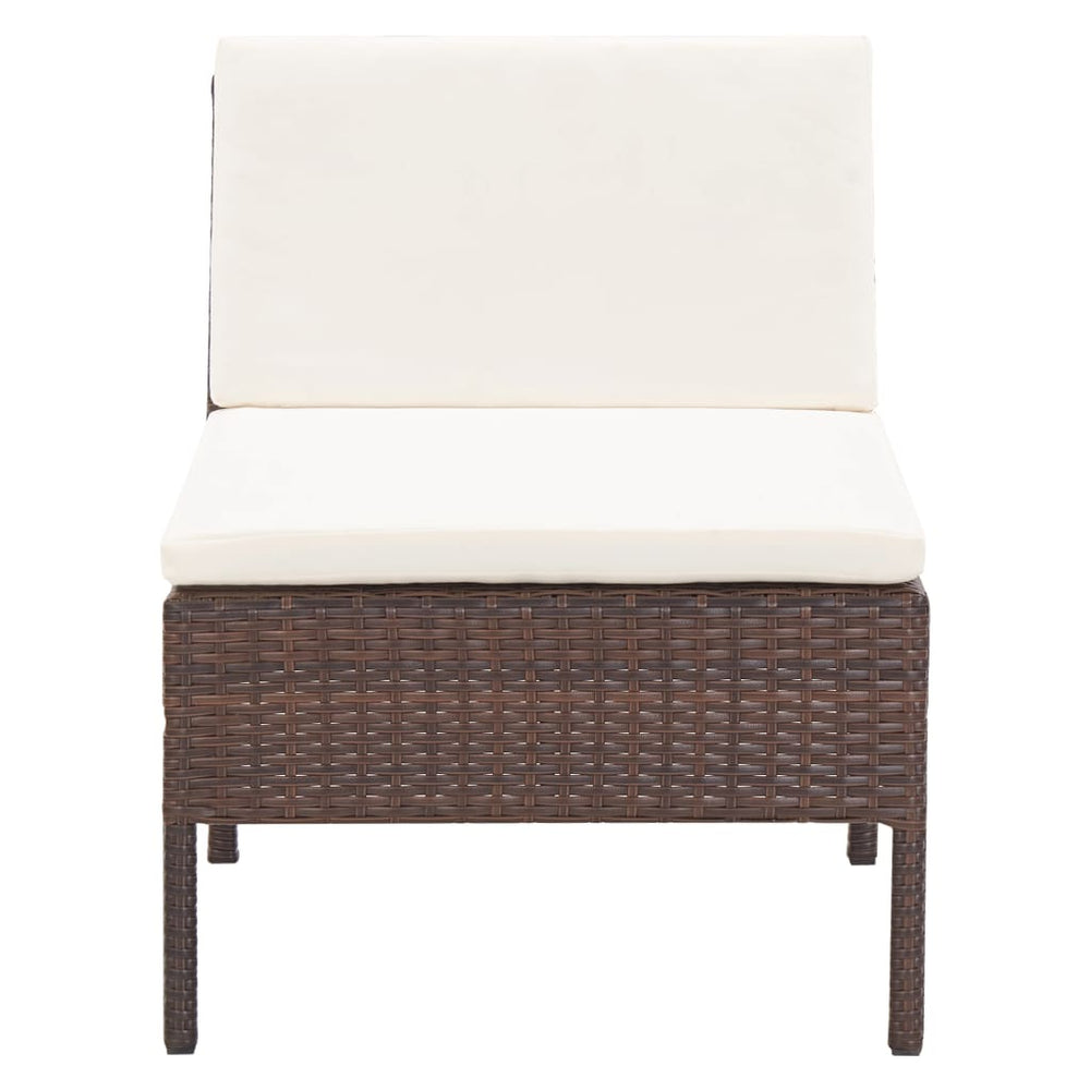 3-delige Loungeset met kussens poly rattan bruin MeubelReus