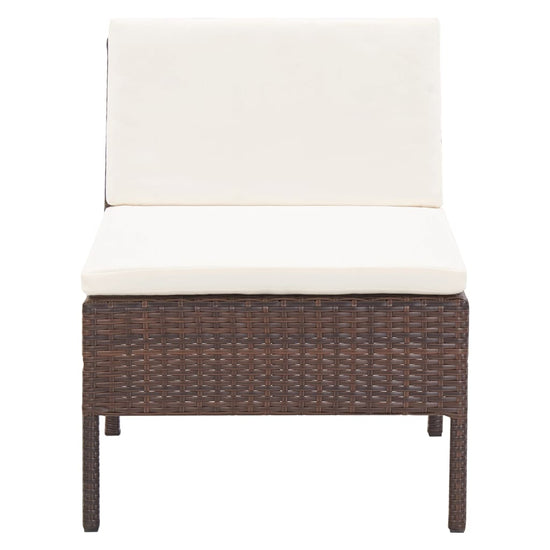 3-delige Loungeset met kussens poly rattan bruin MeubelReus