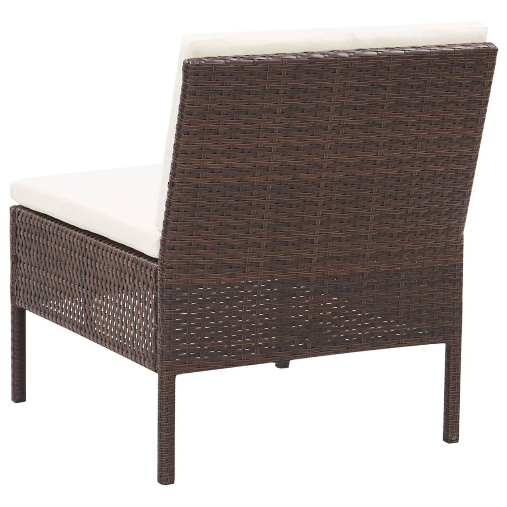 3-delige Loungeset met kussens poly rattan bruin MeubelReus