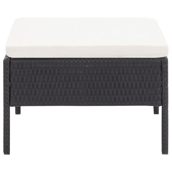 3-delige Loungeset met kussens poly rattan zwart MeubelReus