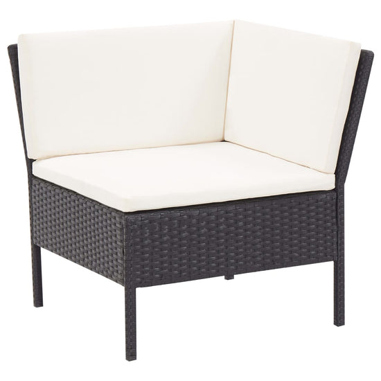 3-delige Loungeset met kussens poly rattan zwart MeubelReus
