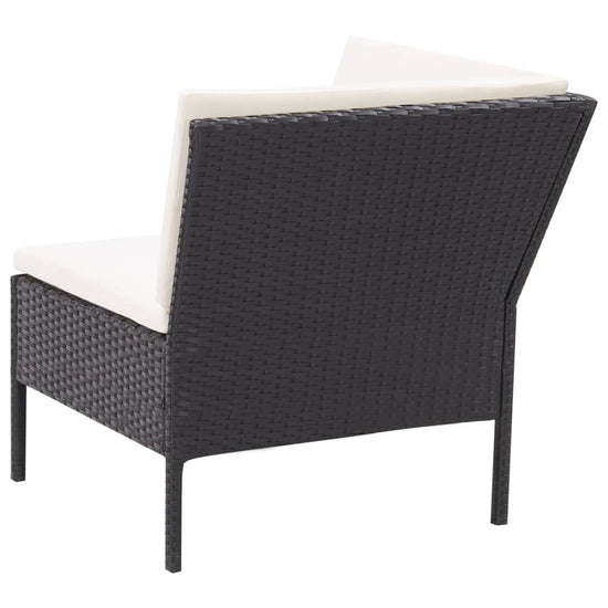 3-delige Loungeset met kussens poly rattan zwart MeubelReus