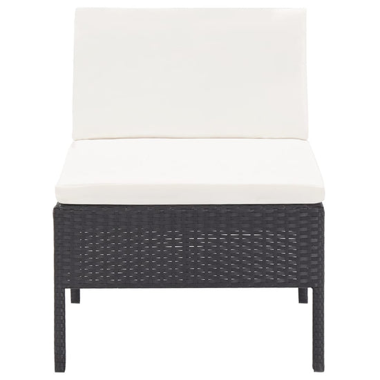 3-delige Loungeset met kussens poly rattan zwart MeubelReus