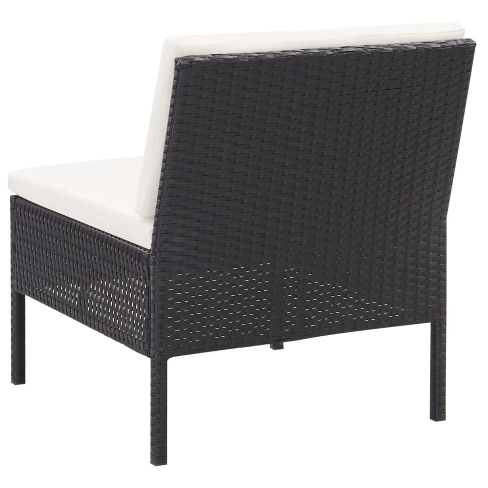 3-delige Loungeset met kussens poly rattan zwart MeubelReus
