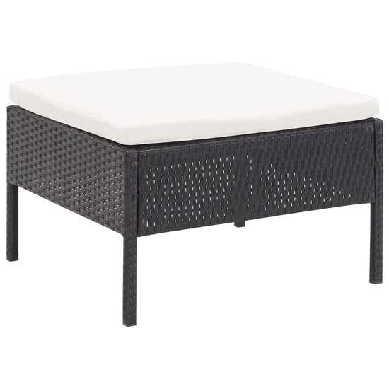 3-delige Loungeset met kussens poly rattan zwart MeubelReus