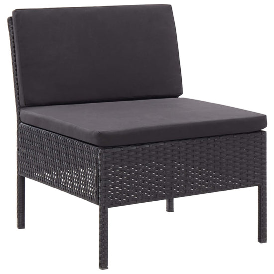 3-delige Loungeset met kussens poly rattan zwart MeubelReus