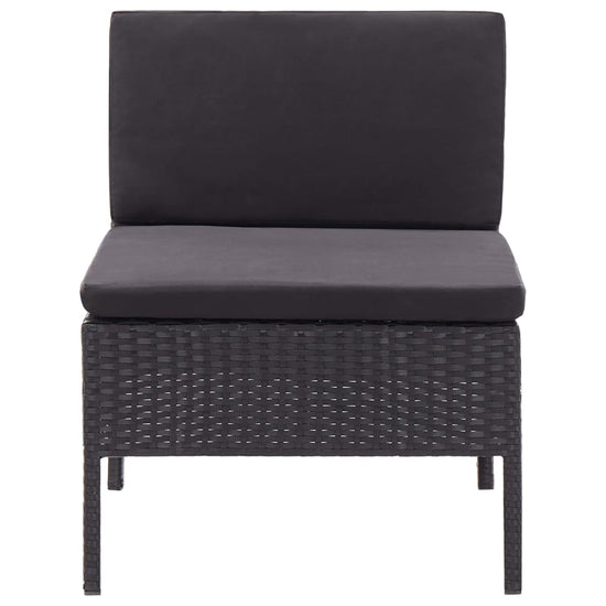 3-delige Loungeset met kussens poly rattan zwart MeubelReus