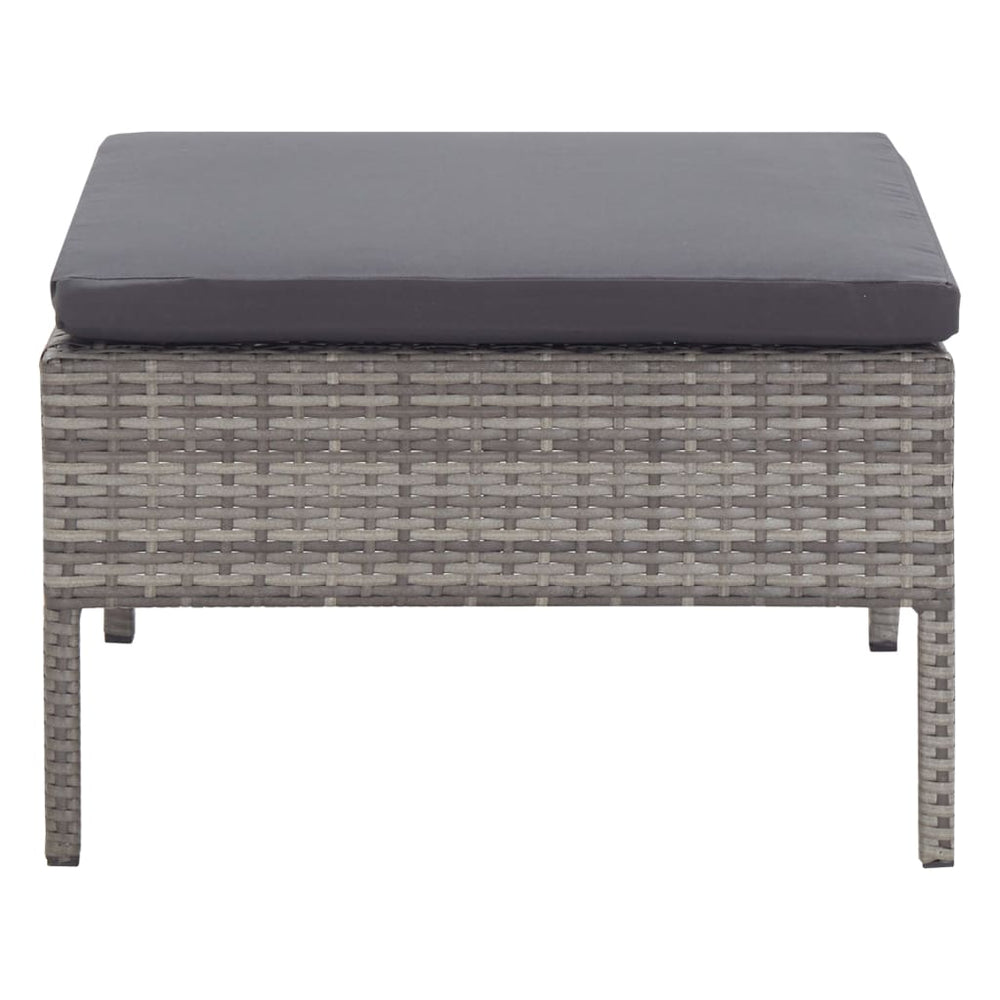3-delige Loungeset met kussens poly rattan grijs MeubelReus