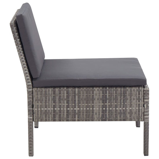 3-delige Loungeset met kussens poly rattan grijs MeubelReus