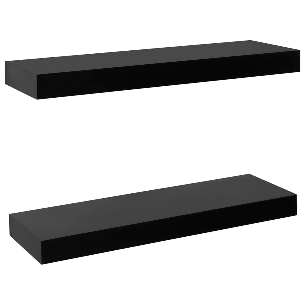 Wandplanken zwevend 2 st 40x20x3,8 cm zwart MeubelReus