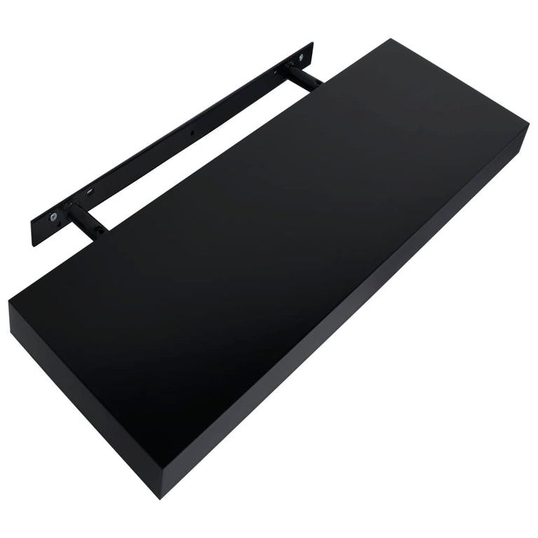 Wandplanken zwevend 2 st 40x20x3,8 cm zwart MeubelReus