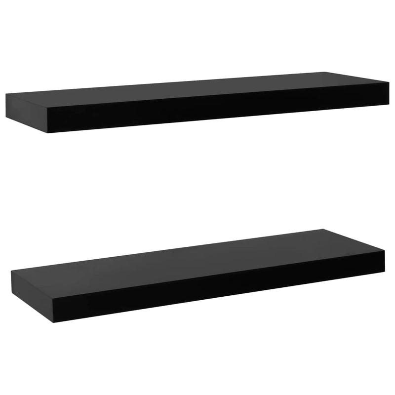 Wandschappen zwevend 2 st 60x20x3,8 cm zwart MeubelReus
