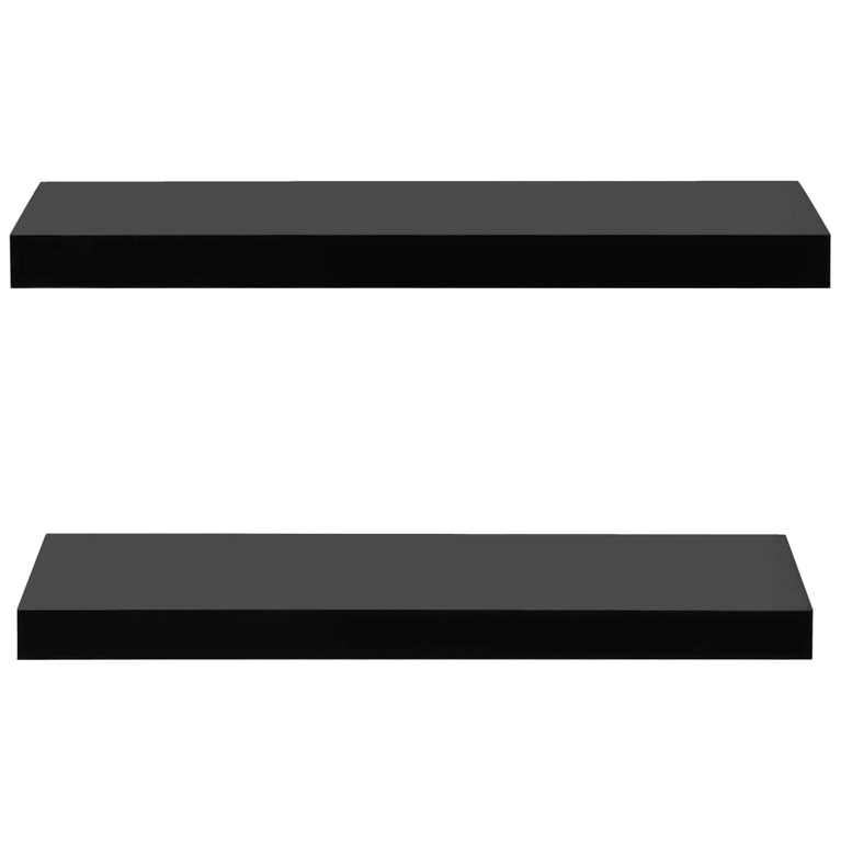 Wandschappen zwevend 2 st 60x20x3,8 cm zwart MeubelReus