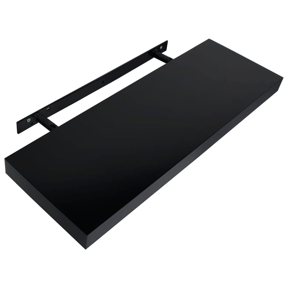 Wandschappen zwevend 2 st 60x20x3,8 cm zwart MeubelReus