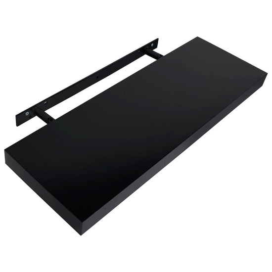 Wandschappen zwevend 2 st 60x20x3,8 cm zwart MeubelReus