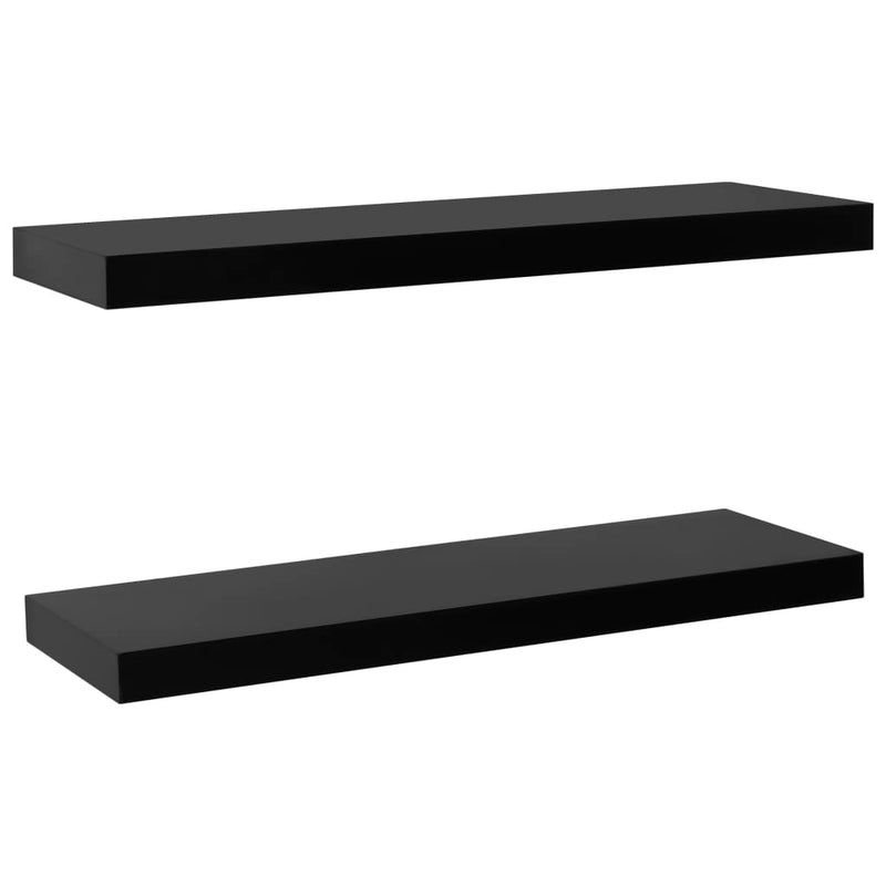 Wandschappen zwevend 2 st 80x20x3,8 cm zwart MeubelReus