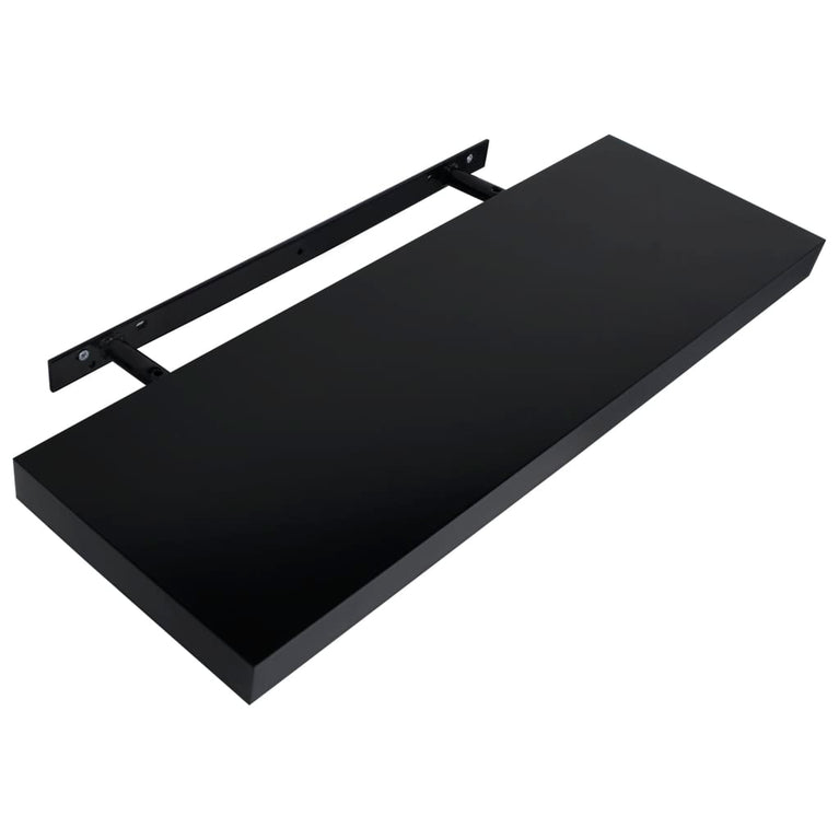 Wandschappen zwevend 2 st 80x20x3,8 cm zwart MeubelReus