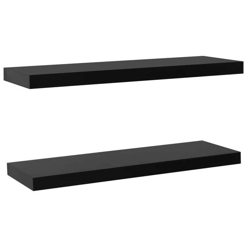 Wandschappen zwevend 2 st 100x20x3,8 cm zwart MeubelReus