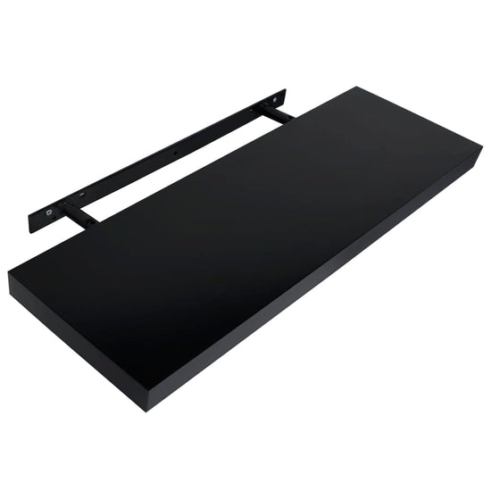 Wandschappen zwevend 2 st 100x20x3,8 cm zwart MeubelReus