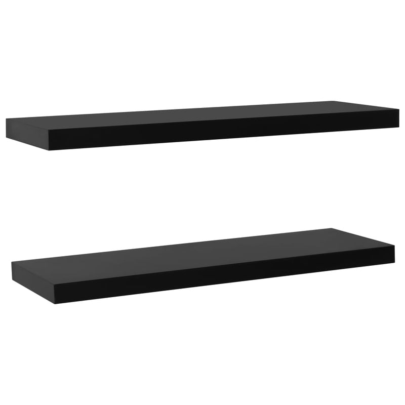 Wandschappen zwevend 2 st 120x20x3,8 cm zwart MeubelReus