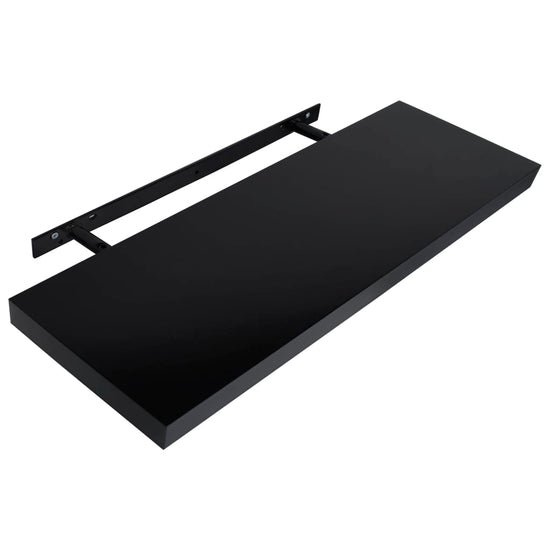 Wandschappen zwevend 2 st 120x20x3,8 cm zwart MeubelReus
