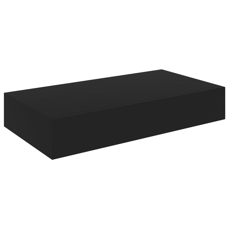 Wandschap met lade zwevend 48x25x8 cm zwart MeubelReus