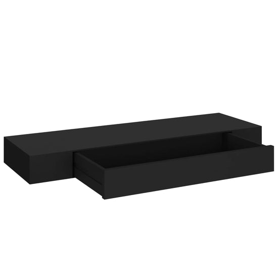 Wandschap met lade zwevend 80x25x8 cm zwart MeubelReus