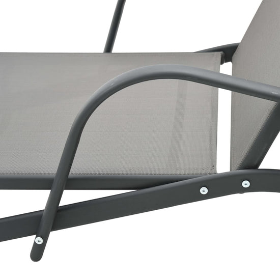 Ligbedden 2 st met tafel textileen en staal MeubelReus