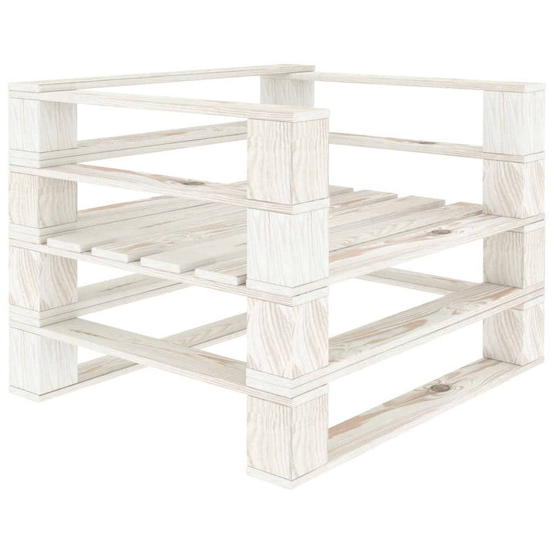 Tuinfauteuil pallet hout wit MeubelReus