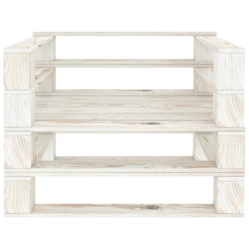 Tuinfauteuil pallet hout wit MeubelReus