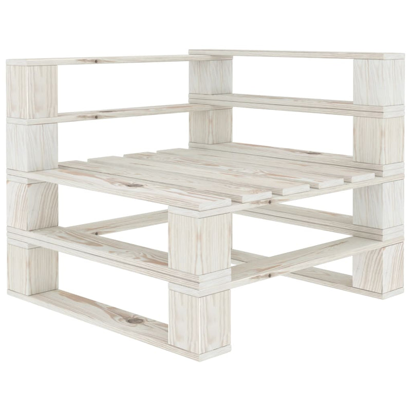 Tuinhoekbank pallet hout wit MeubelReus