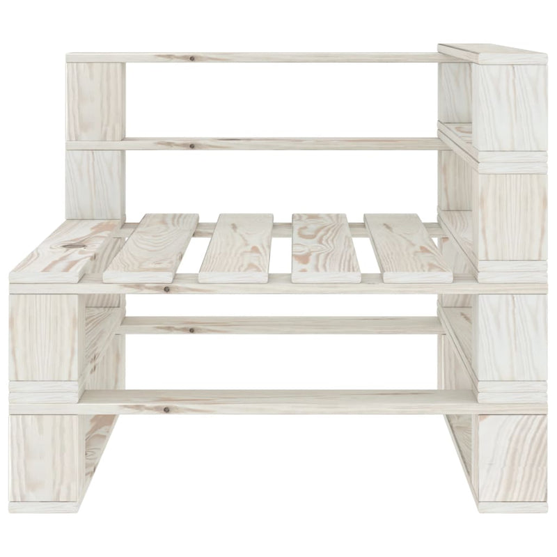 Tuinhoekbank pallet hout wit MeubelReus