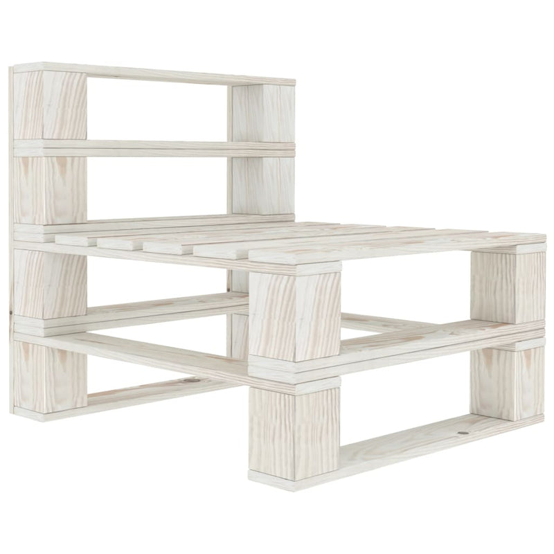 Tuinmiddenbank pallet hout wit MeubelReus
