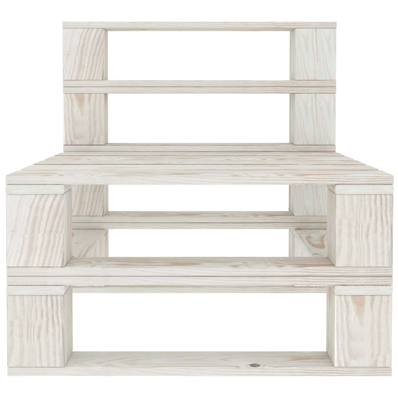 Tuinmiddenbank pallet hout wit MeubelReus