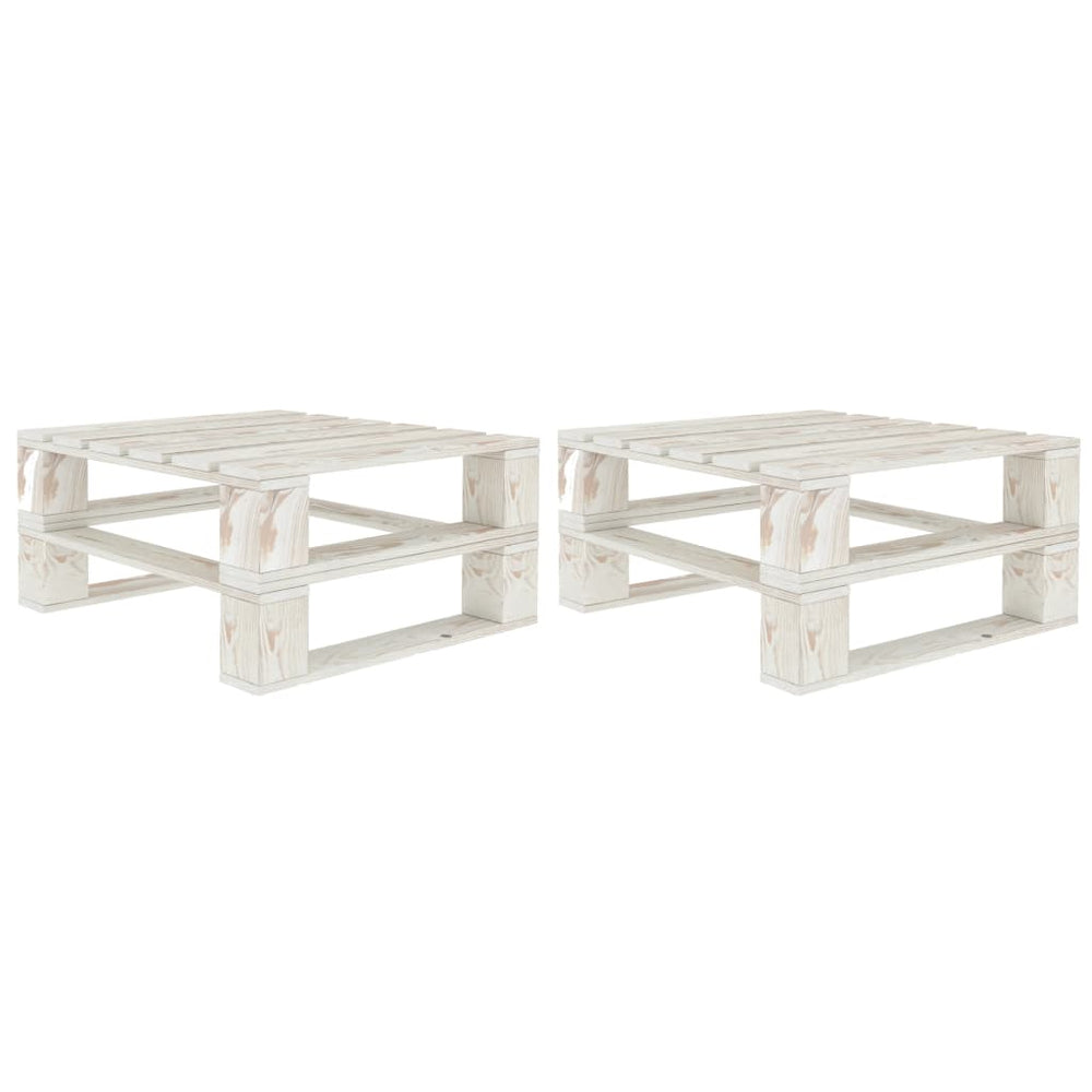 Tuintafels 2 st pallet hout wit MeubelReus