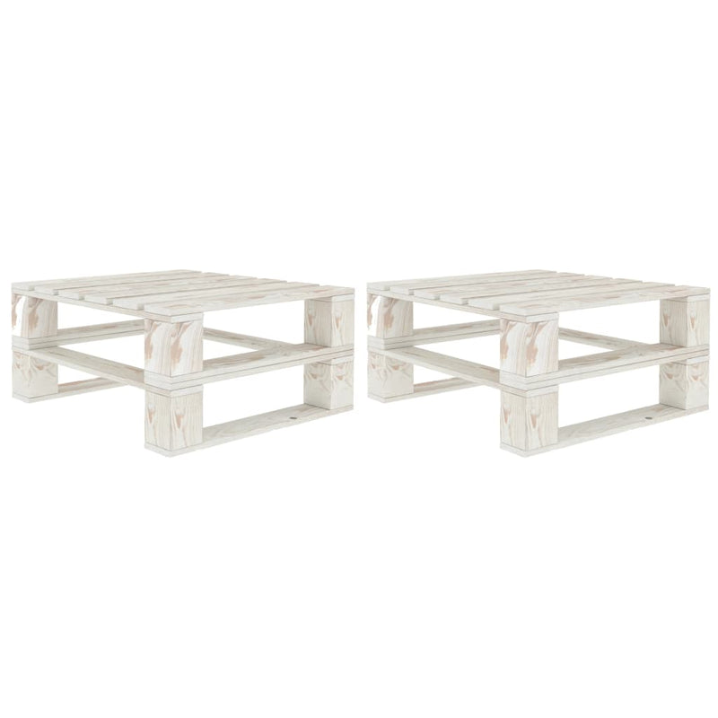 Tuintafels 2 st pallet hout wit MeubelReus