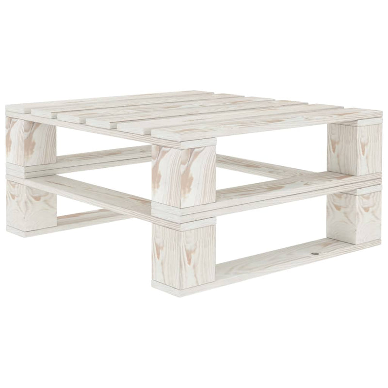 Tuintafels 2 st pallet hout wit MeubelReus