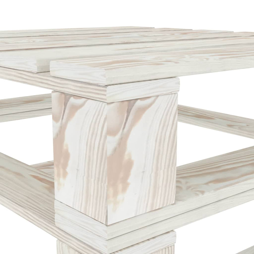 Tuintafels 2 st pallet hout wit MeubelReus