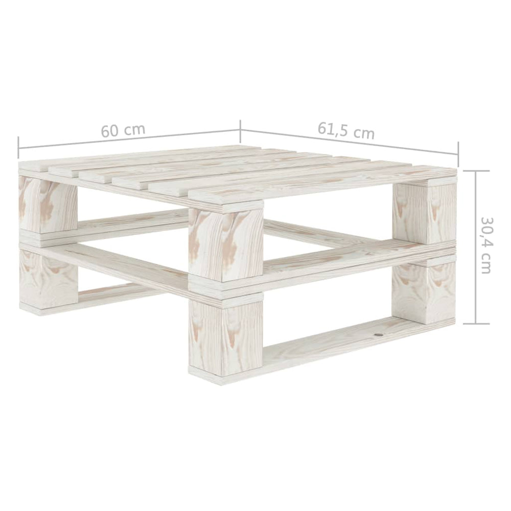 Tuintafels 2 st pallet hout wit MeubelReus