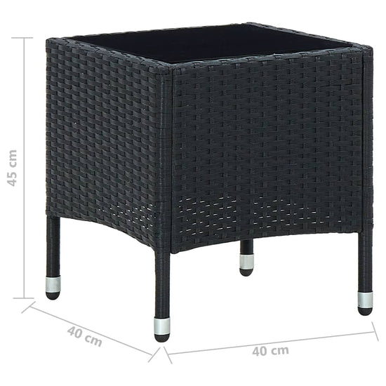 Tuintafel 40x40x45 cm poly rattan zwart MeubelReus