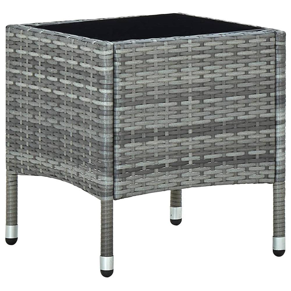 Tuintafel 40x40x45 cm poly rattan grijs MeubelReus