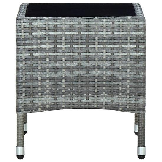 Tuintafel 40x40x45 cm poly rattan grijs MeubelReus