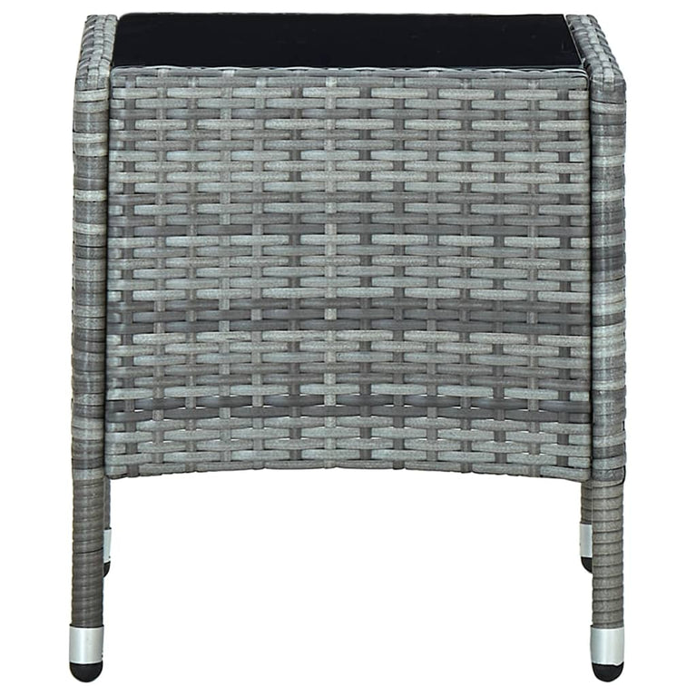 Tuintafel 40x40x45 cm poly rattan grijs MeubelReus