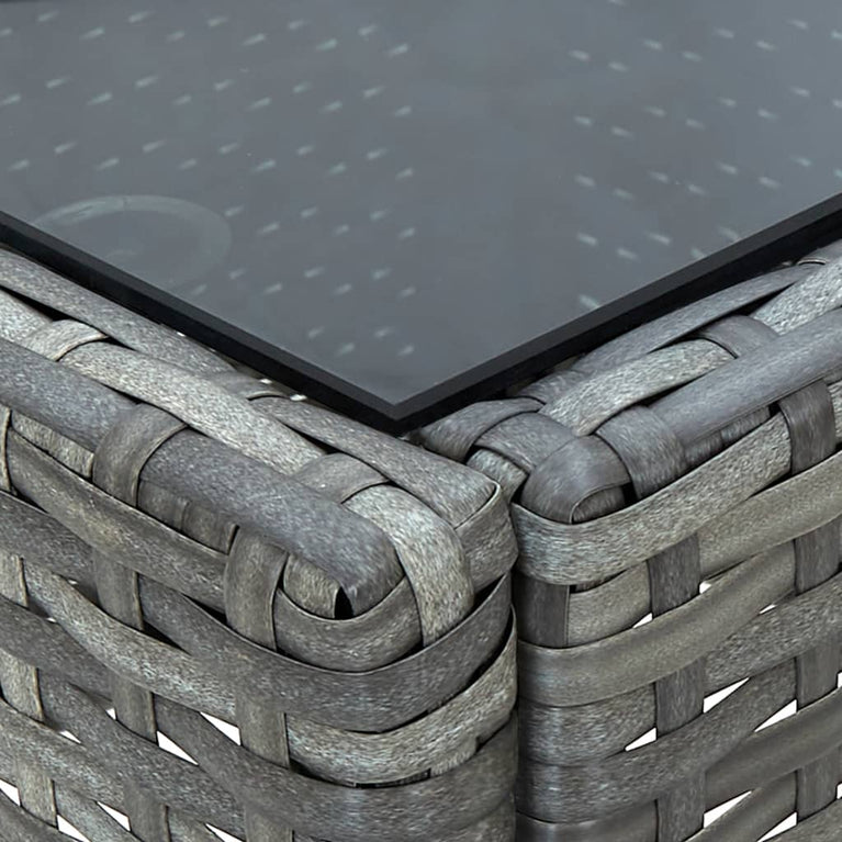 Tuintafel 40x40x45 cm poly rattan grijs MeubelReus