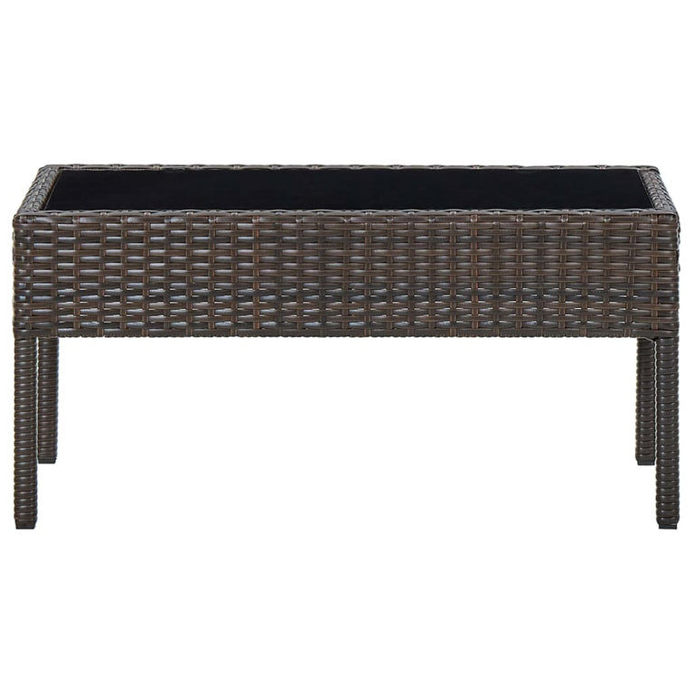 Tuintafel 75x40x37 cm poly rattan bruin MeubelReus