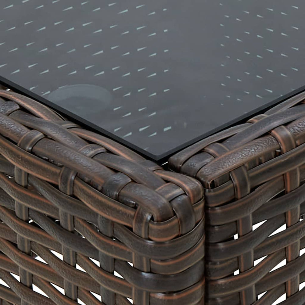 Tuintafel 75x40x37 cm poly rattan bruin MeubelReus