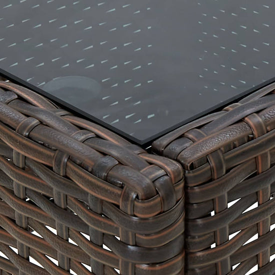 Tuintafel 75x40x37 cm poly rattan bruin MeubelReus